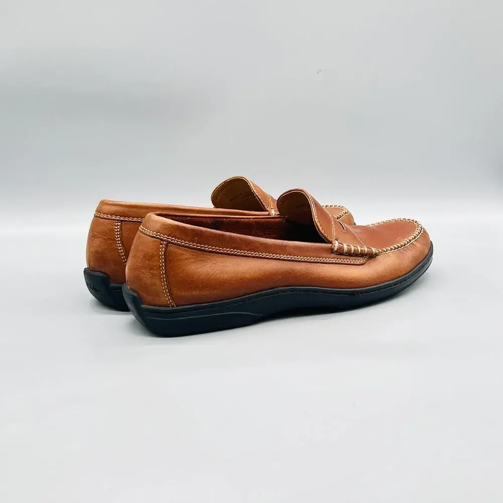 Cole Haan Shoes Men 9 Brown Leather Penny Loafers Moc Toe Slip On Casual Comfort
